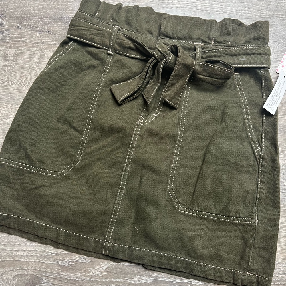 NWT‎ Free People Army Green Skirt- 8 - Picture 2 of 7